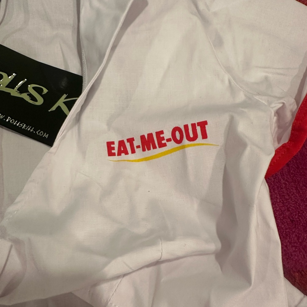Dolls Kill in n out Eat me out White and Red waitress Skirt Set XS